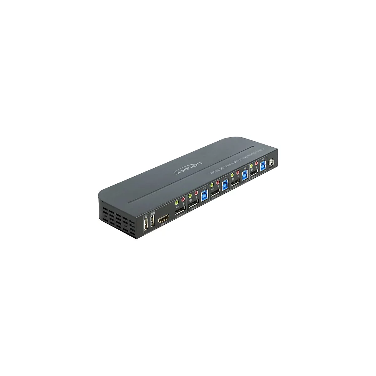 Delock DisplayPort 1.4 KVM Switch 8K 30 Hz with USB 3.0 and Audio - KVM-/Audio-/USB-Switch - 4 x KVM/Audio/USB - 1 lokaler Benutzer - Desktop
