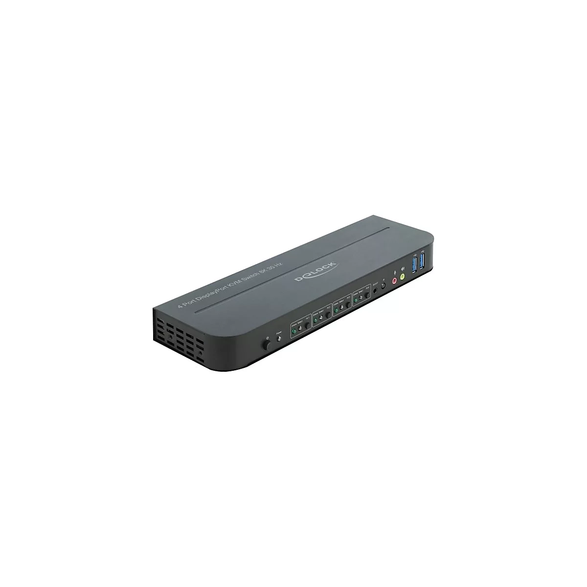 Delock DisplayPort 1.4 KVM Switch 8K 30 Hz with USB 3.0 and Audio - KVM-/Audio-/USB-Switch - 4 x KVM/Audio/USB - 1 lokaler Benutzer - Desktop