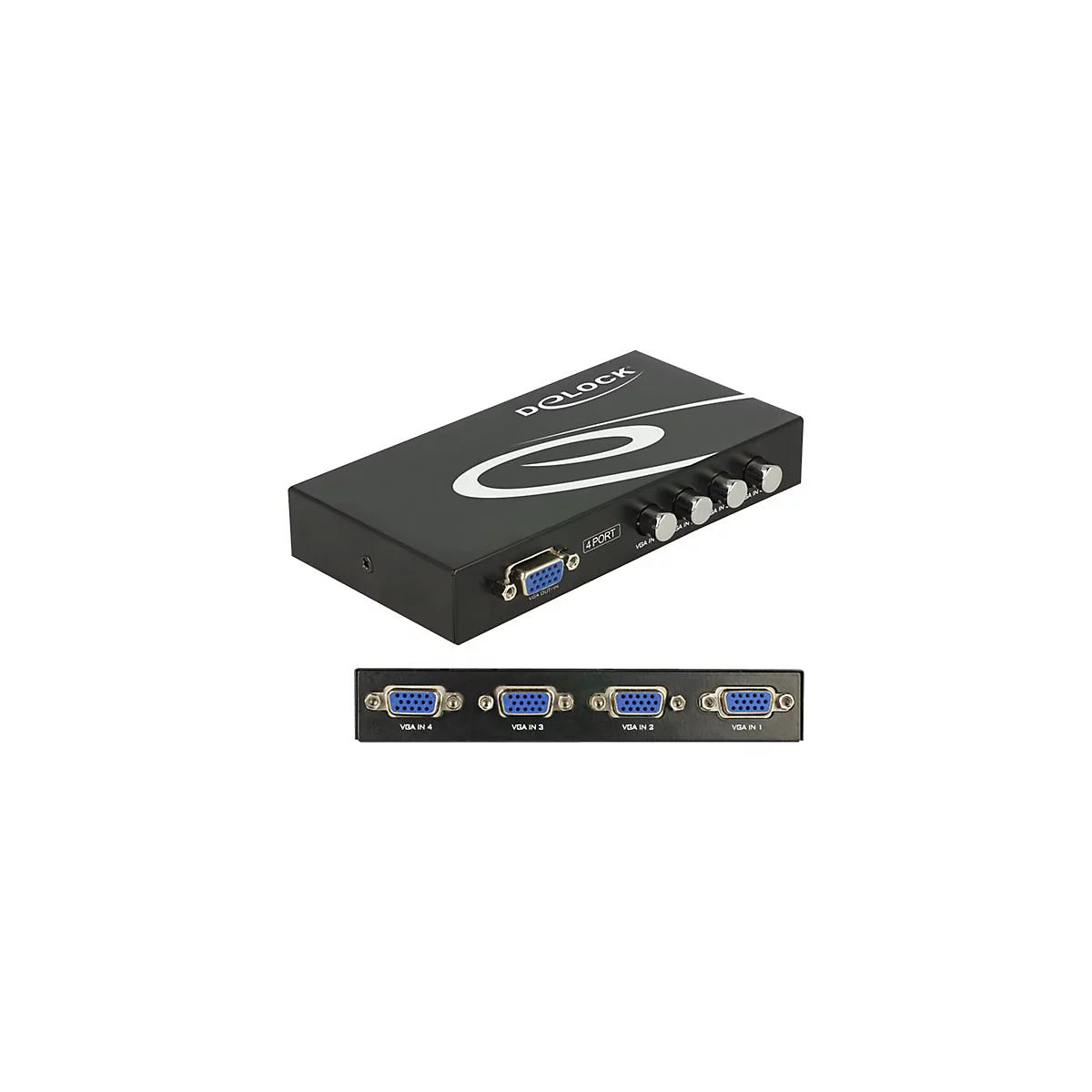 Delock Switch VGA 4 port manual bidirectional - Bildschirm-Switch - 4 Anschlüsse