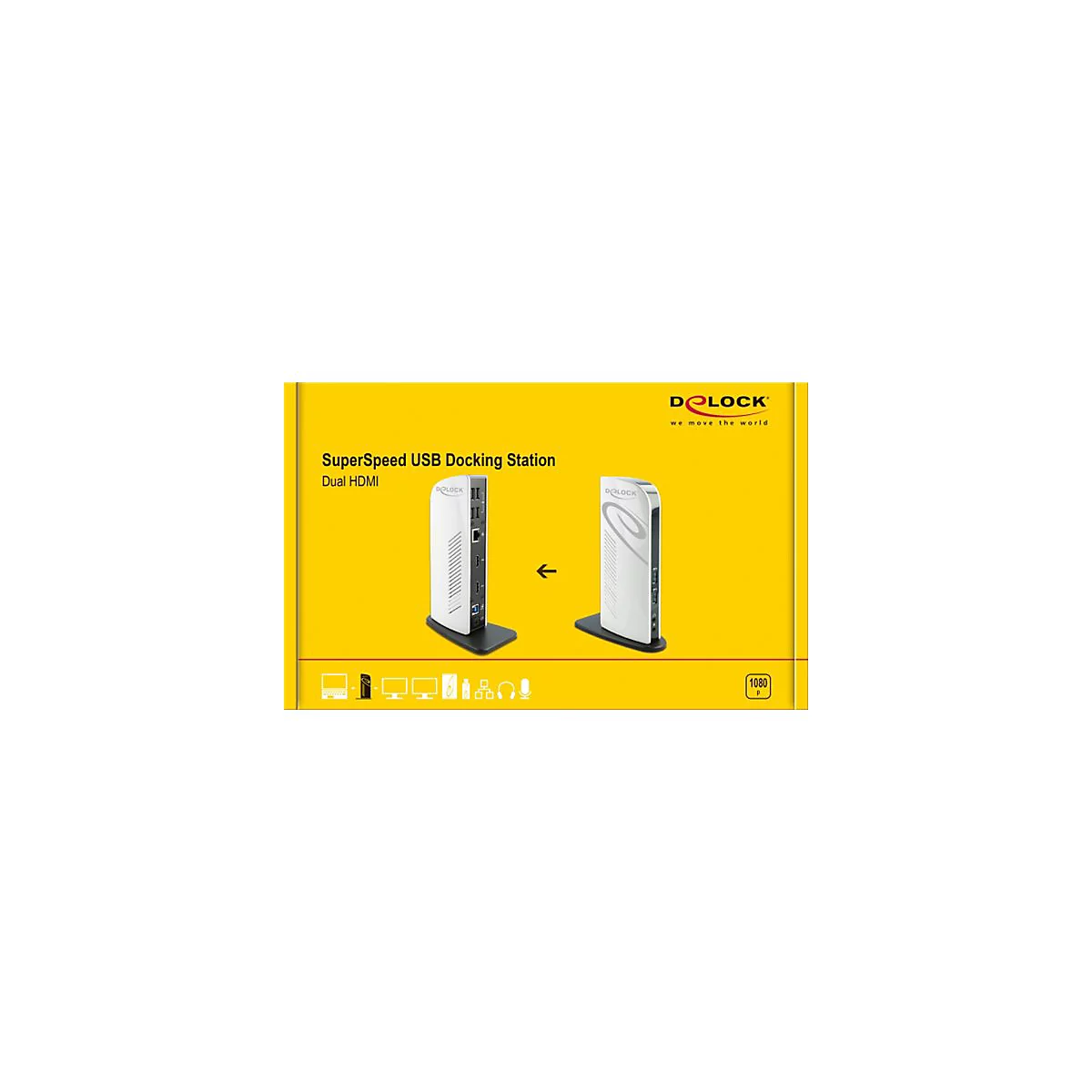 Delock USB Docking Station Dual HDMI Full-HD - Dockingstation - USB 3.2 Gen1 - 2 x HDMI - 1GbE