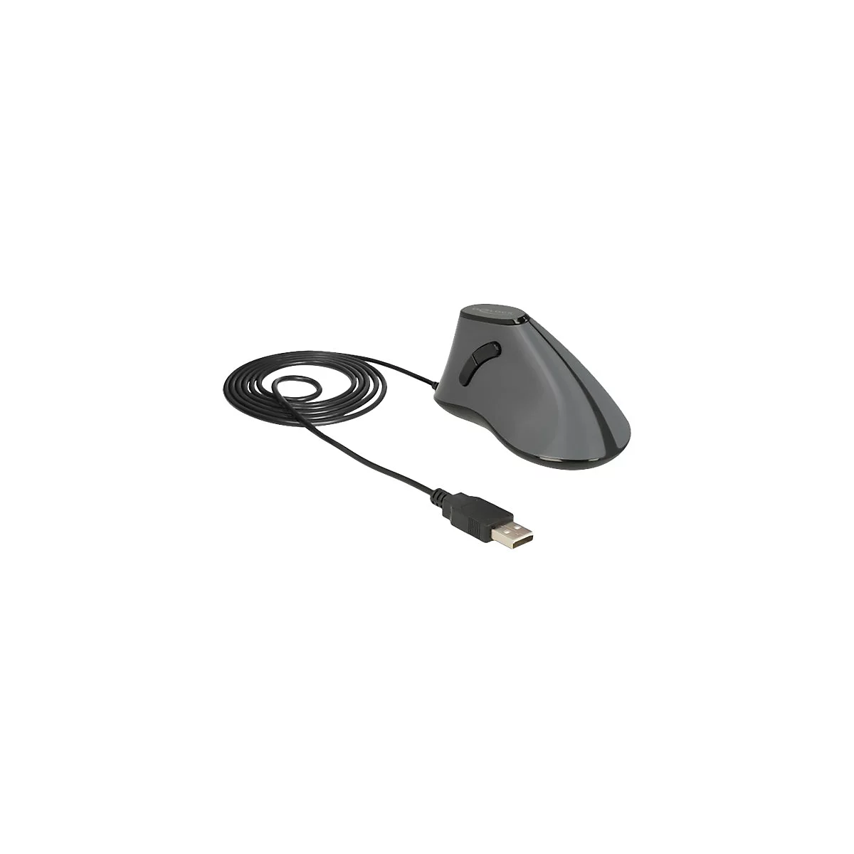 Delock - vertikale Maus - USB - Grau, Schwarz
