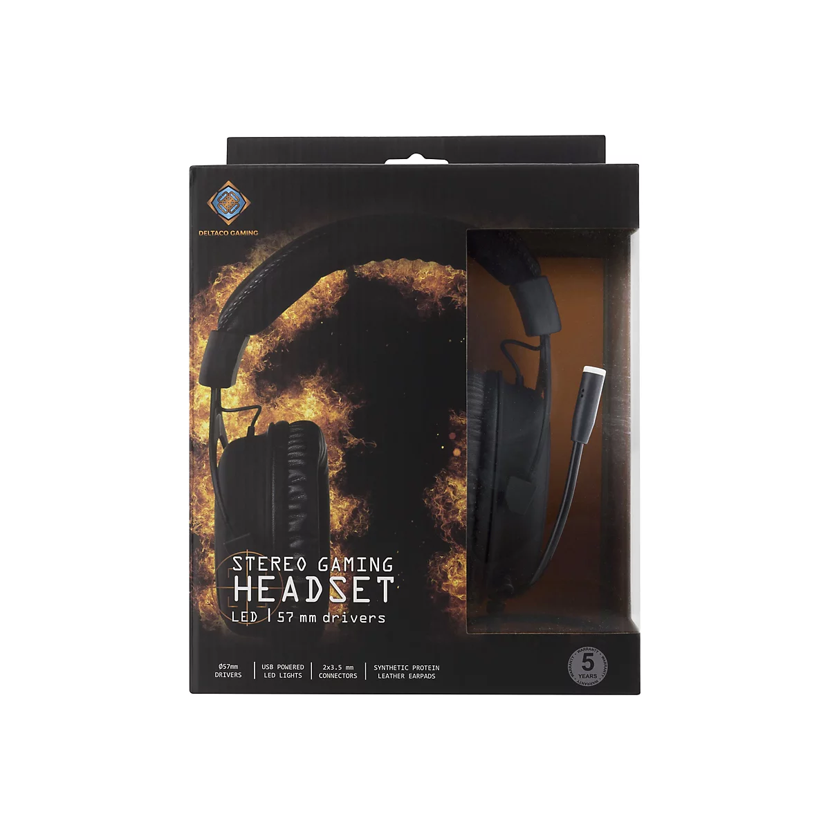 DELTACO GAMING GAM-030 - Headset - ohrumschließend - kabelgebunden - 3,5 mm Stecker - Schwarz
