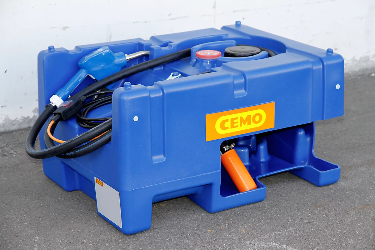 Depósito portátil CEMO Blue-Mobil EASY, con bomba sumergible CENTRI SP30 12 V, depósito de 125 l para AdBlue®, An 800 x P 600 x Al 450 mm