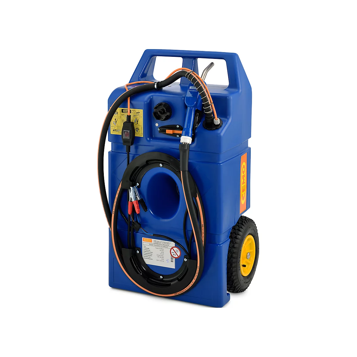 Depósito portátil tipo trolley para AdBlue, 100 l, electrobomba 12 V, manguera 3,4 m