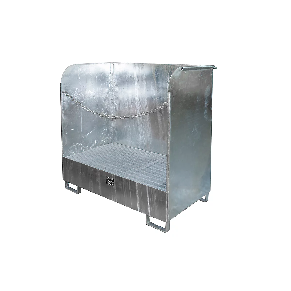 Dépôt de matières dangereuses de type GD-A BAUER, acier, L 1420 x l 750 x H 1370 mm, capacité du bac 220 litres, galvanisé à chaud