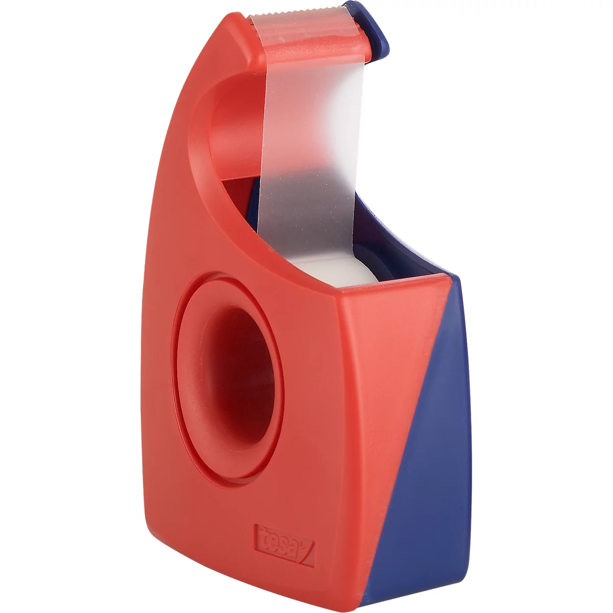 Dérouleur manuel pour ruban adhésif Easy Cut TESA, 33 m x 19 mm, rouge/bleu