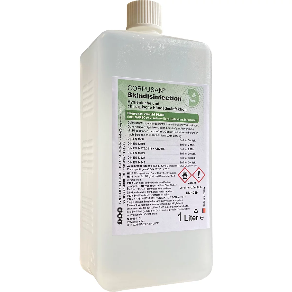 Désinfectant cutané CORPUSAN® Skindisinfection, bactéricide, lévuricide, virucide limité, incolore, 10 x 1 litre