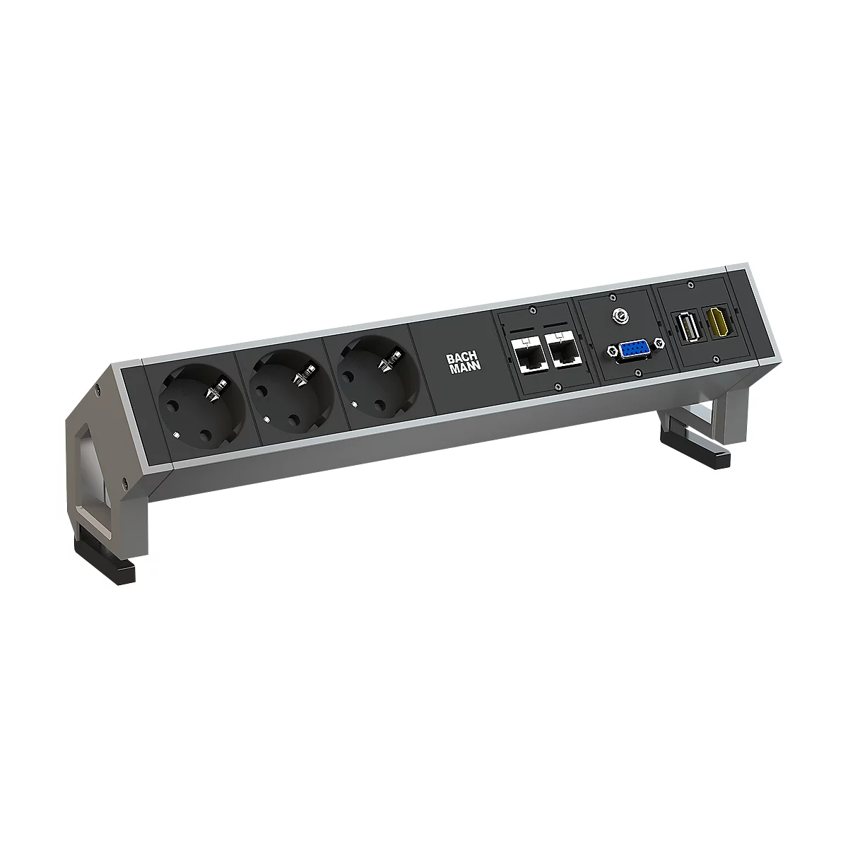 Bloc multiprise Desk 2, prise à contact de sécurité CAT6, USB, HDMI, alu  acheter à prix avantageux