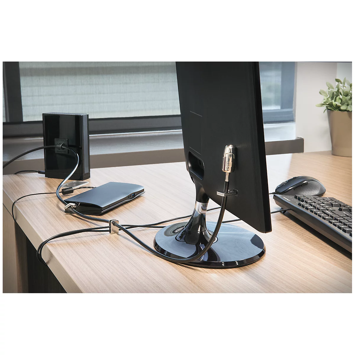 Desktop Sicherung Kensington Desktop & Peripherals Locking Kit 2.0, Diebstahlschutz, Schließknopf für Desktop-PCs, 2 Adapter & Kabelöse