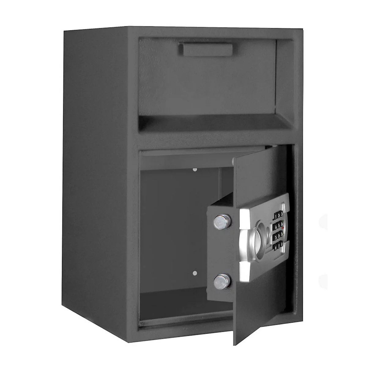 Desposittresor Format Dinero 1 Elo, 14,6 l, Türanschlag rechts, Elektronikschloss, Einwurfklappe, B 290 x T 290 x H 450 mm, graphitgrau
