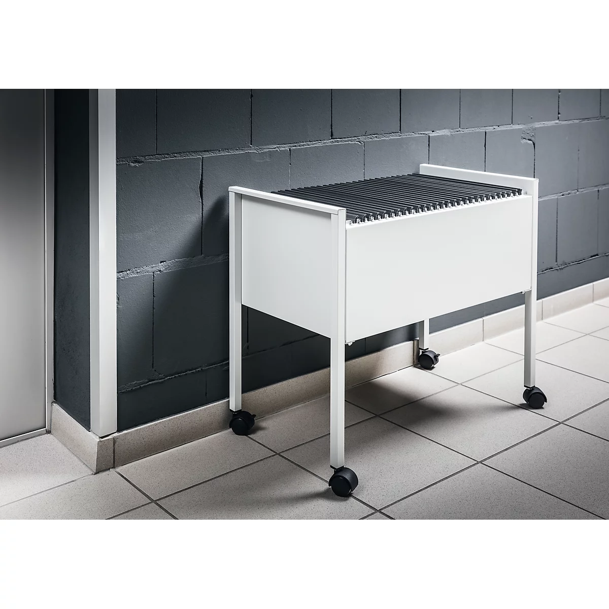 Desserte mobile pour dossiers suspendus Mappenboy DURABLE, gris clair, sans dossiers suspendus