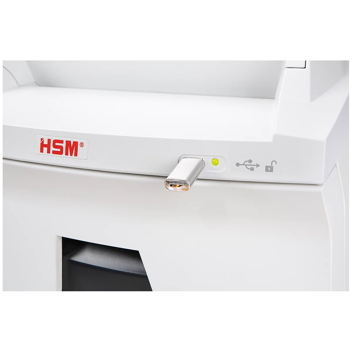 Destructeur de documents Autofeed HSM SECURIO AF350, niveau de sécurité 4, coupe en particules de 4,5 x 30 mm, 14 feuilles, blanc