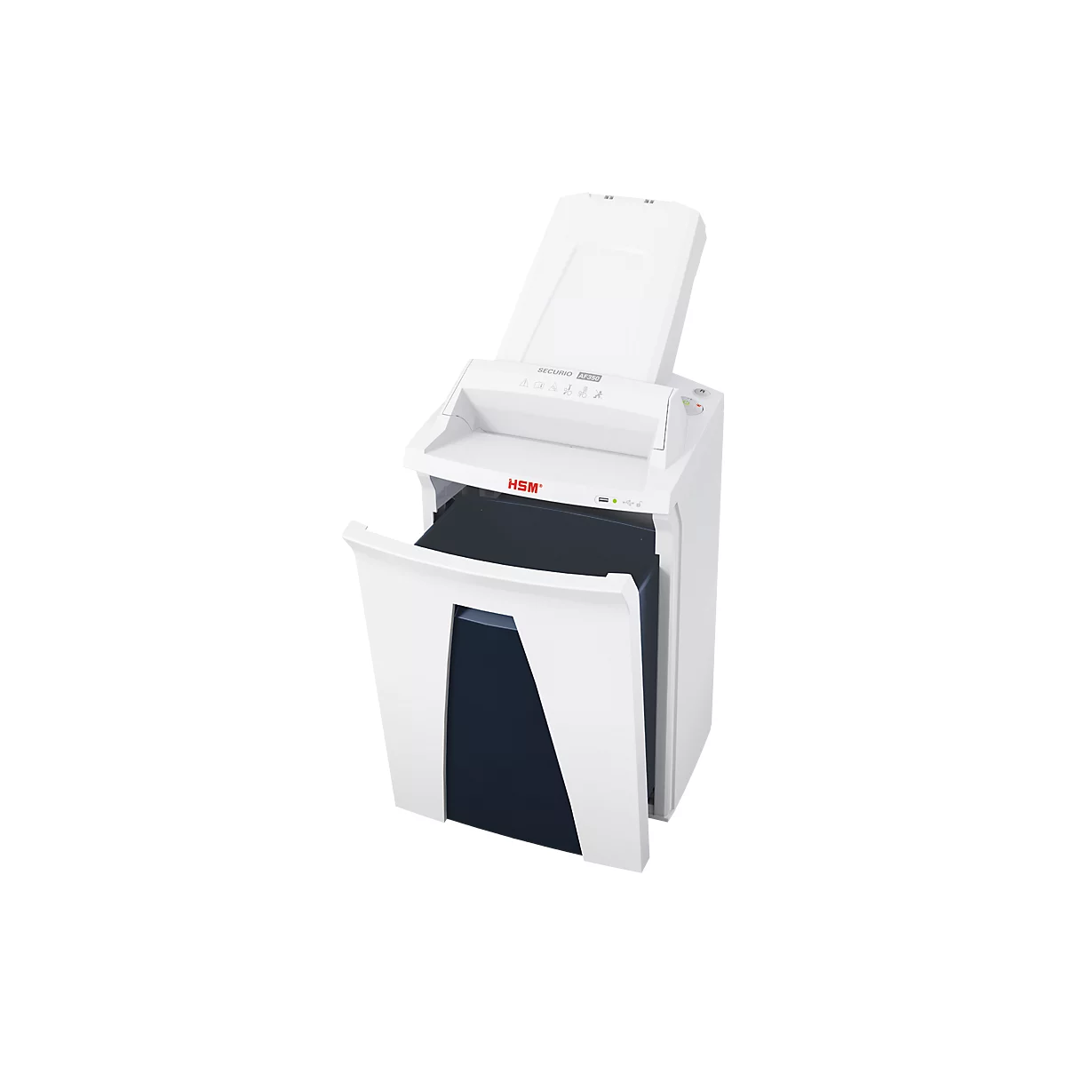 Destructeur de documents Autofeed HSM SECURIO AF350, niveau de sécurité 5, coupe en particules de 1,9 x 15 mm, 10 feuilles, blanc