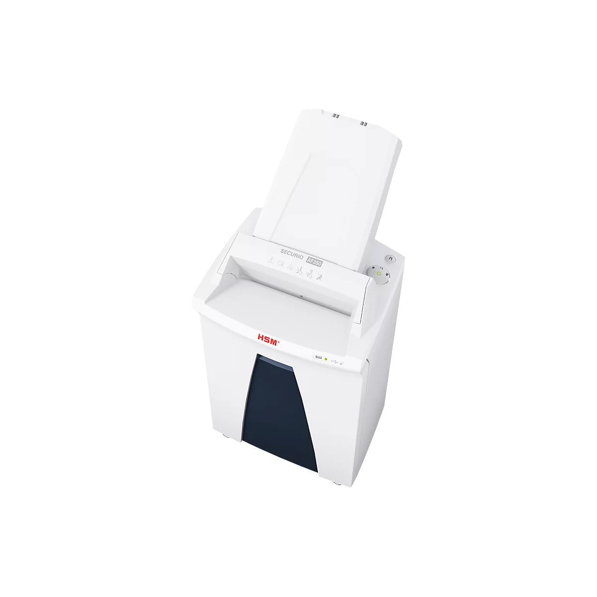 Destructeur de documents Autofeed HSM SECURIO AF350, niveau de sécurité 6, coupe en particules de 0,78 x 11 mm, 6 feuilles, blanc
