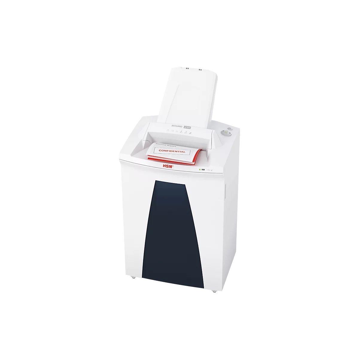 Destructeur de documents Autofeed HSM SECURIO AF500, niveau de sécurité 4, coupe en particules de 4,5 x 30 mm, 16 feuilles, blanc