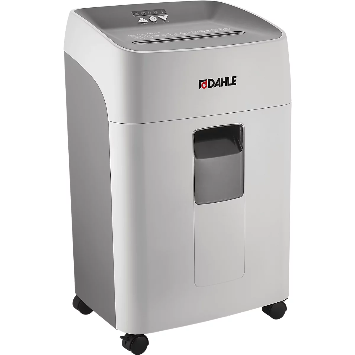 Destructeur de documents Dahle 504P, coupe croisée 2 x 15 mm, niveau de sécurité P-5, capacité de coupe 13-15 feuilles, 40 litres, gris