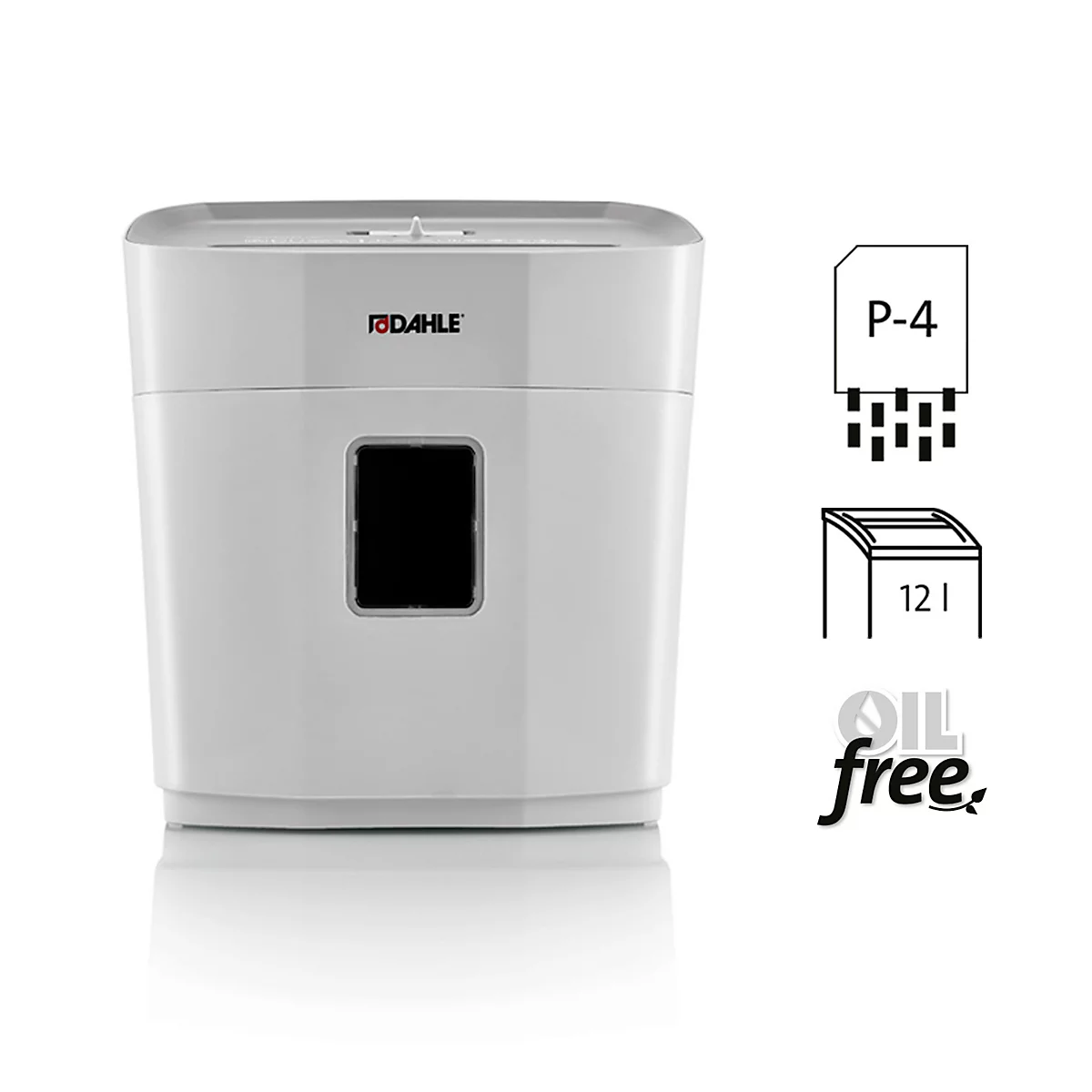 Destructeur de documents Dahle PaperSAFE 140, coupe croisée 5 x 18 mm, P-4, 12 l, capacité de coupe 10 feuilles, L 347 x P 217 x H 366 mm