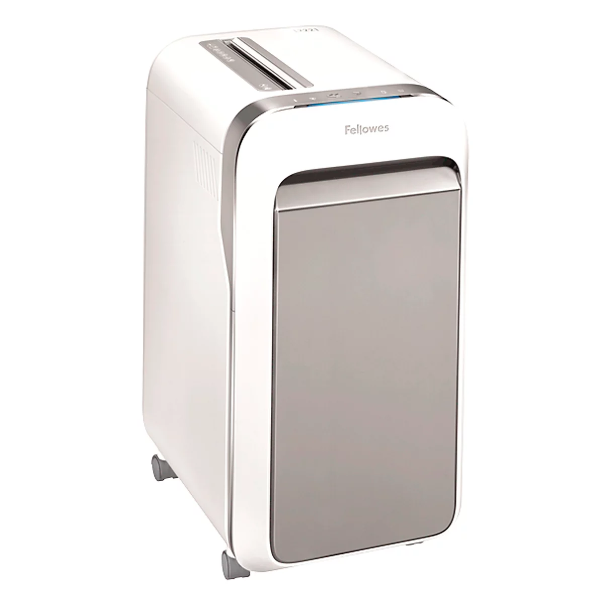 Destructeur de documents Fellowes® Microshred LX 221, coupe micro-particules 2 x 12 mm, P-5, 30 l, capacité de coupe 20 feuilles, avec rouleaux, blanc