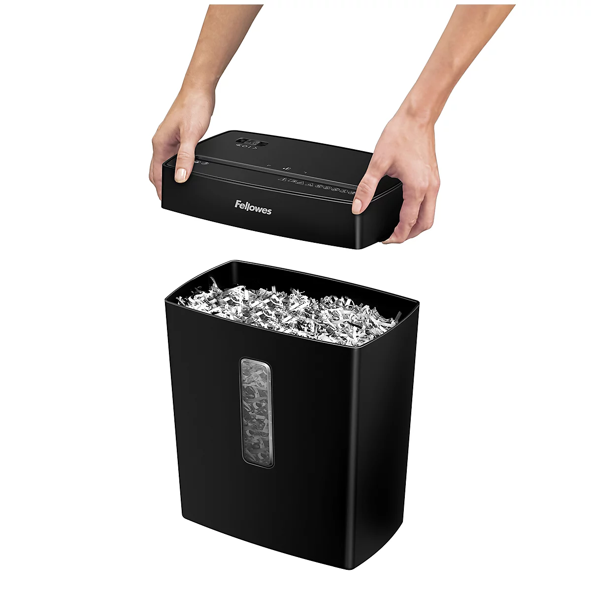 Destructeur de documents Fellowes® Powershred P-42C, coupe croisée 4 x 34 mm, P-4, 15 l, capacité de coupe 8 feuilles, noir