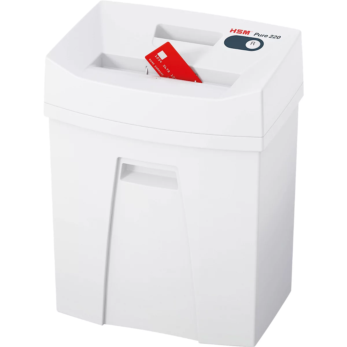 Destructeur de documents HSM Pure 220, niveau de sécurité 4, coupe en particules 4 x 25 mm, 7 feuilles, blanc