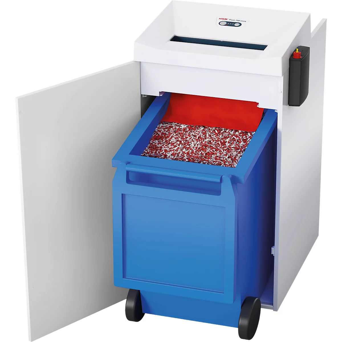 Destructeur de documents HSM Pure 740 max, niveau de sécurité 4, coupe en particules de 1,9 x 15 mm, 15 feuilles, blanc