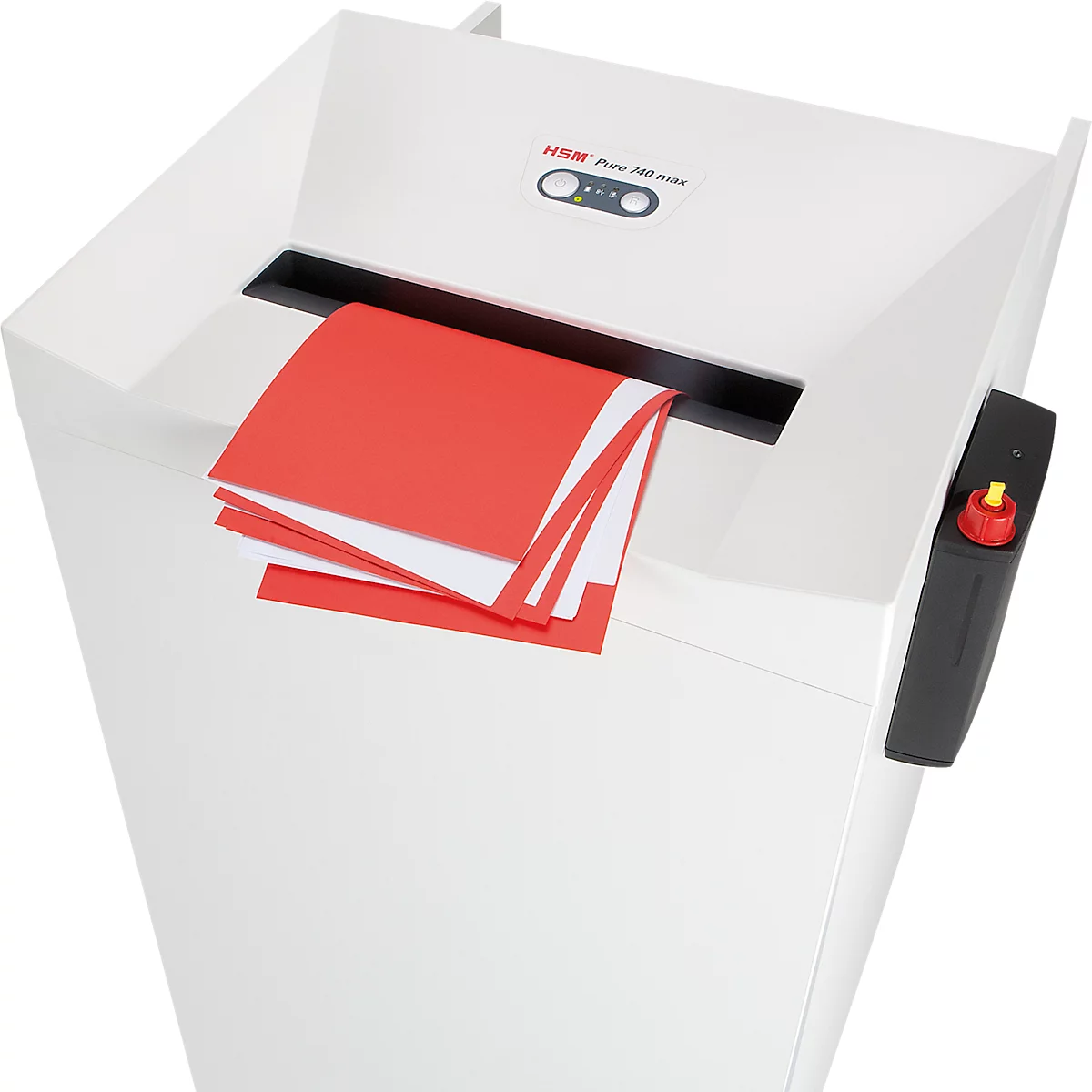 Destructeur de documents HSM Pure 740 max, niveau de sécurité 4, coupe en particules de 1,9 x 15 mm, 15 feuilles, blanc