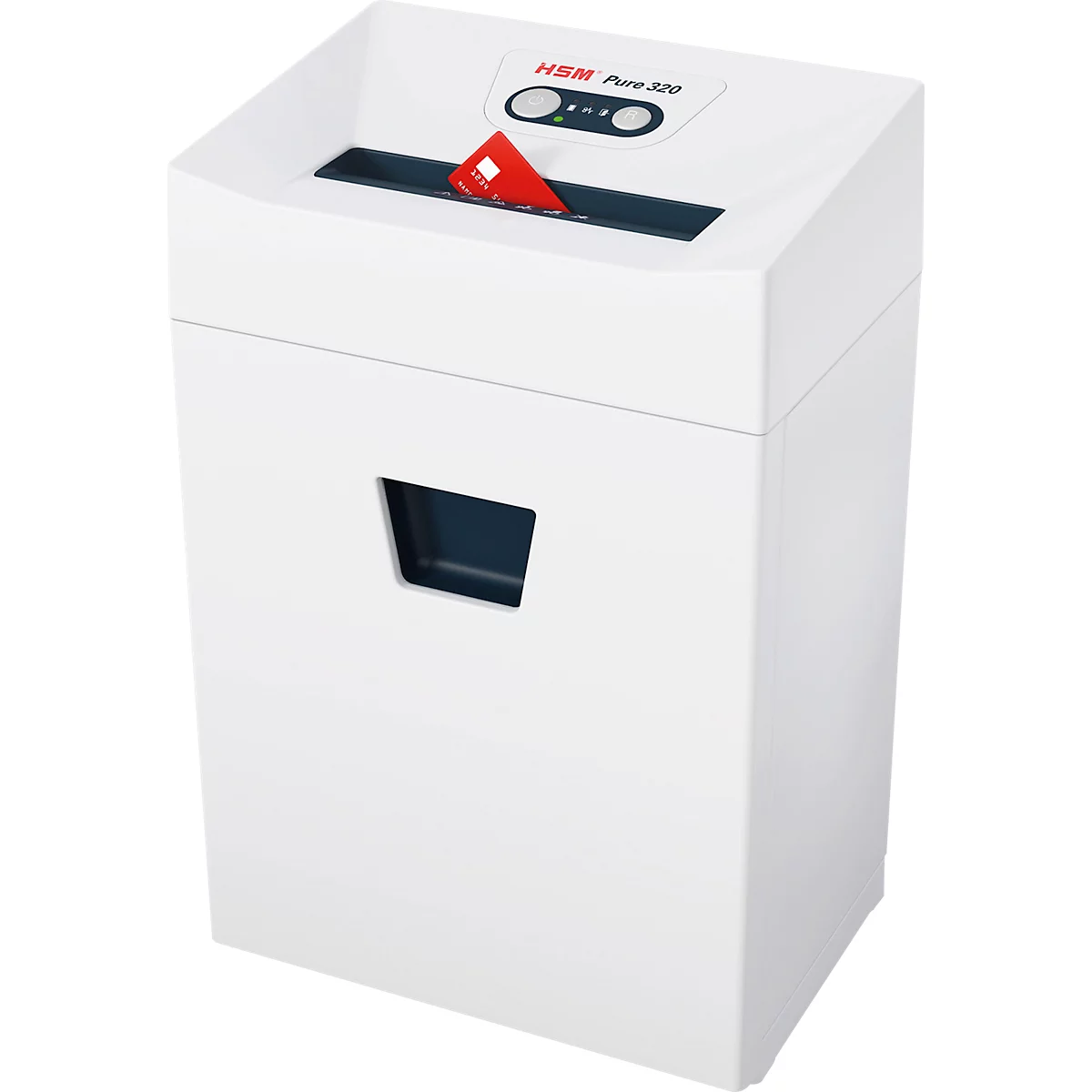 Destructeur de documents HSM Pure, niveau de sécurité P4, coupe en particules 3,9 x 30 mm, jusqu'à 25 l, plastique &amp; métal, blanc