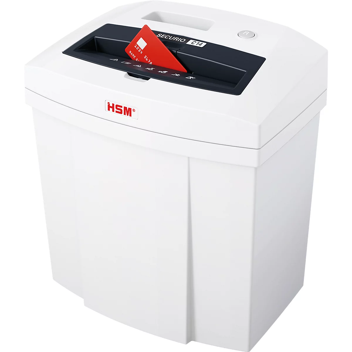 Destructeur de documents HSM SECURIO C14, niveau de sécurité 4, coupe en particules 4 x 25 mm, 6 feuilles, blanc