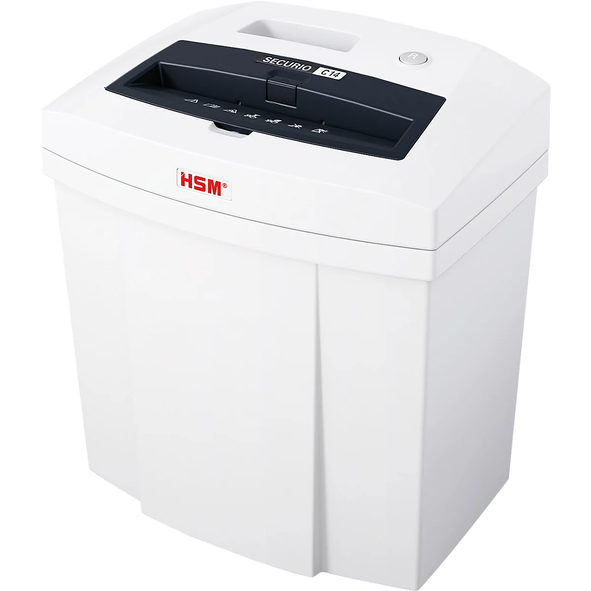 Destructeur de documents HSM SECURIO C14, niveau de sécurité 4, coupe en particules 4 x 25 mm, 6 feuilles, blanc