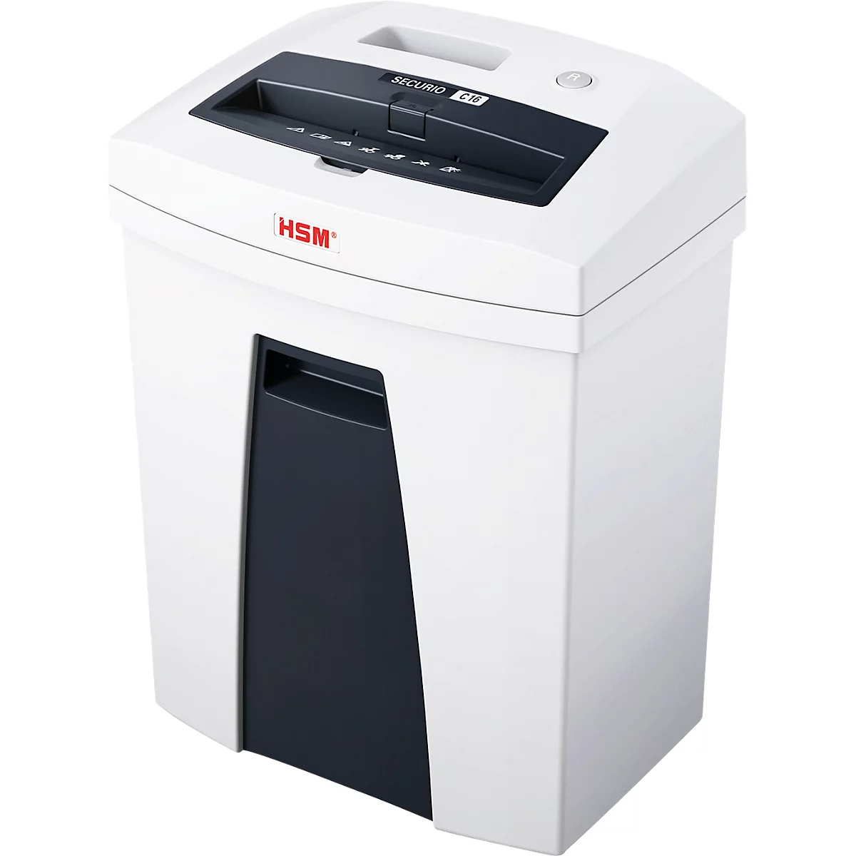 Destructeur de documents HSM SECURIO C16, niveau de sécurité 4, coupe en particules 4 x 25 mm, 7 feuilles, blanc