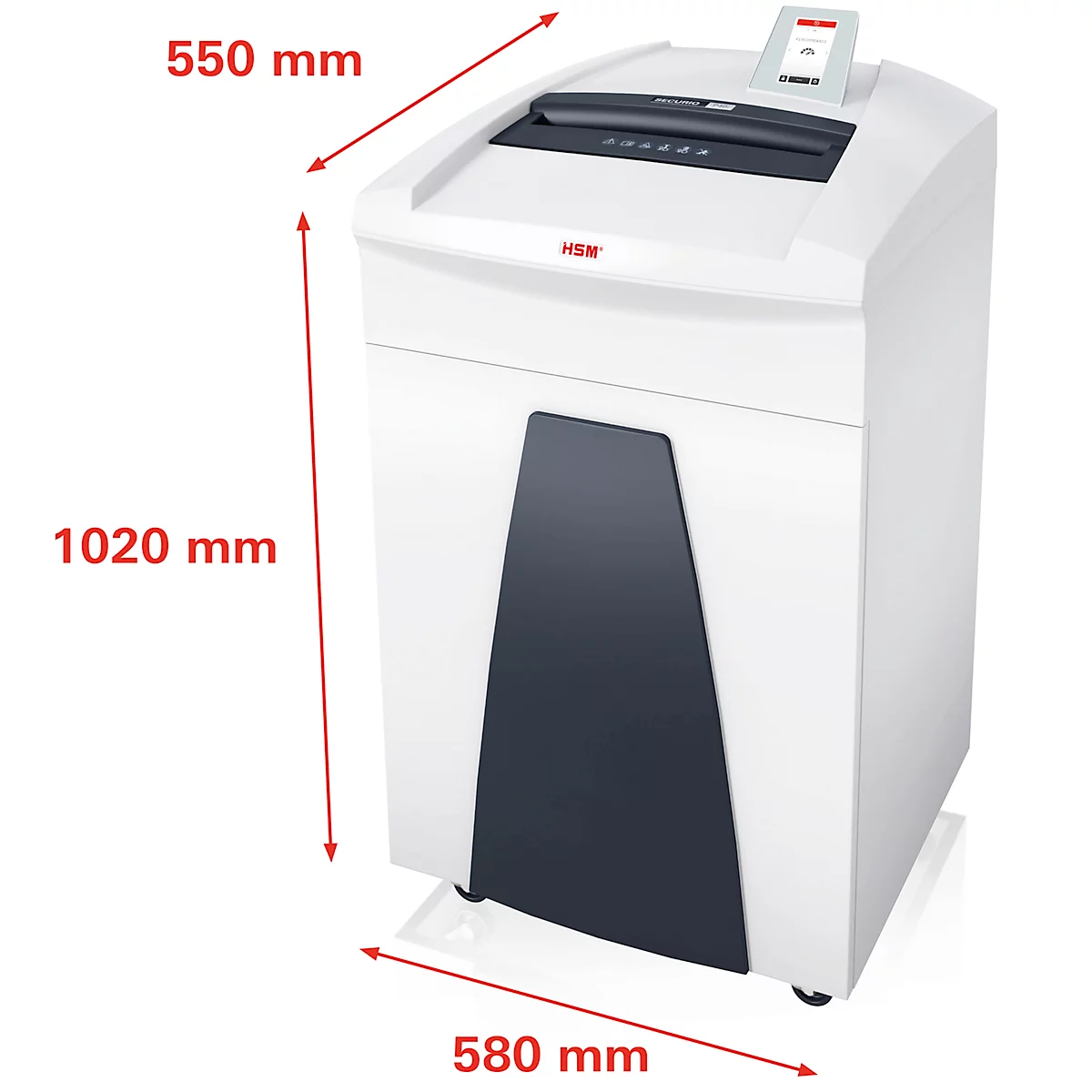 Destructeur de documents HSM SECURIO P40i, niveau de sécurité 5, coupe en particules de 1,9 x 15 mm, 21 feuilles, blanc