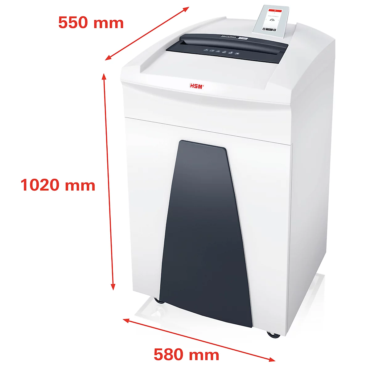 Destructeur de documents HSM SECURIO P40i, niveau de sécurité 5, coupe en particules de 1,9 x 15 mm, déchiquetage de CD, 21 feuilles, blanc