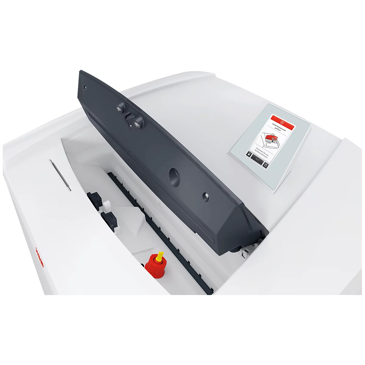 Destructeur de documents HSM SECURIO P44i, niveau de sécurité 5, coupe en particules de 1,9 x 15 mm, 27 feuilles, destructeur de CD, blanc
