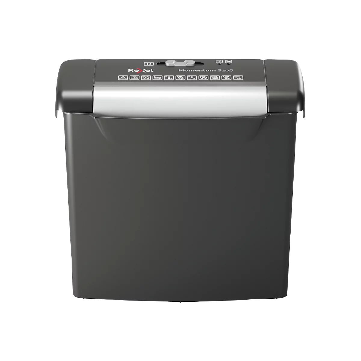 Destructeur de documents Momentum S206 Rexel, découpe de bandes 6 mm, P-2, 9 L, capacité de découpe de 6 feuilles