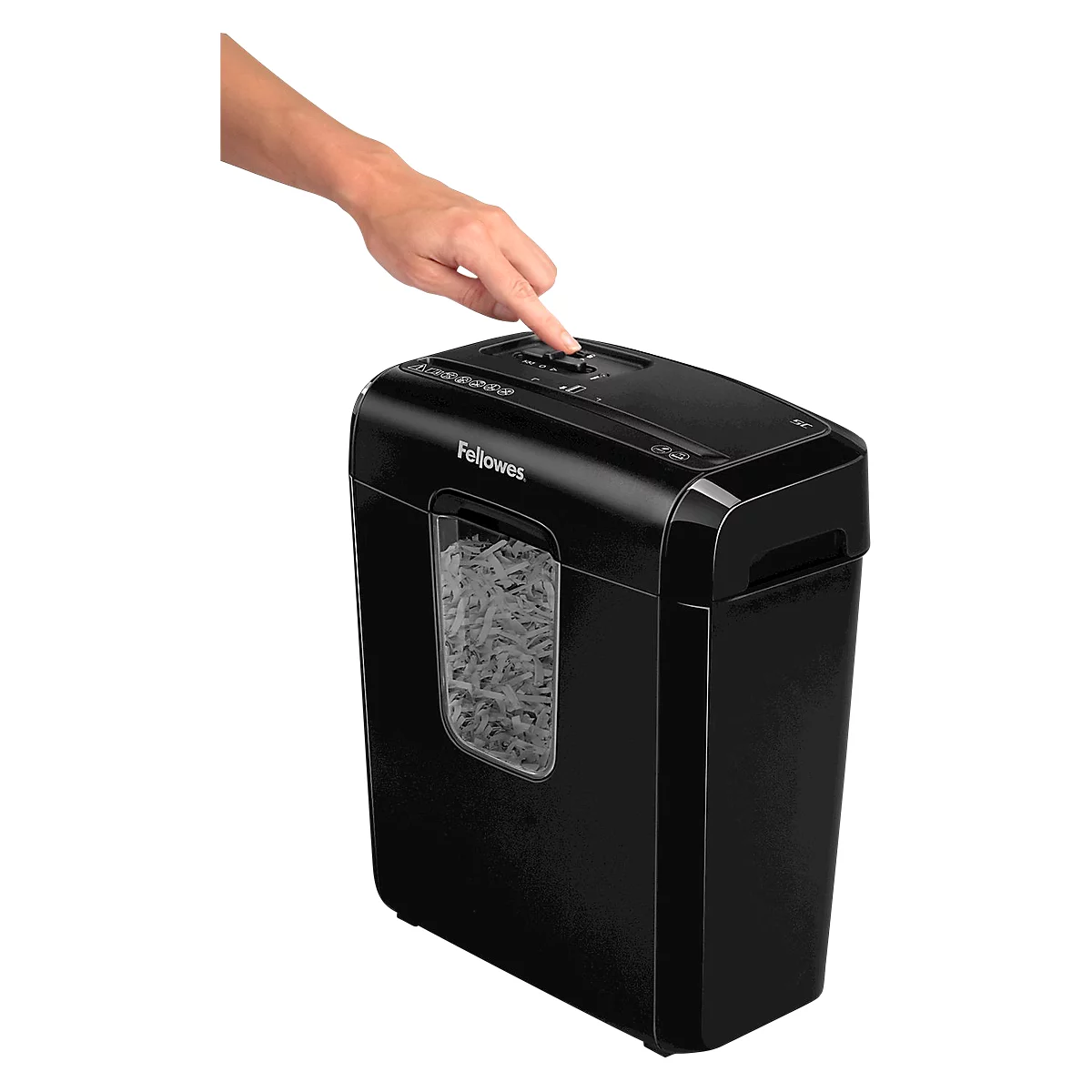 Destructeur de documents Powershred 6C Fellowes, découpe de morceaux 4 x 35 mm, pour travail à domicile