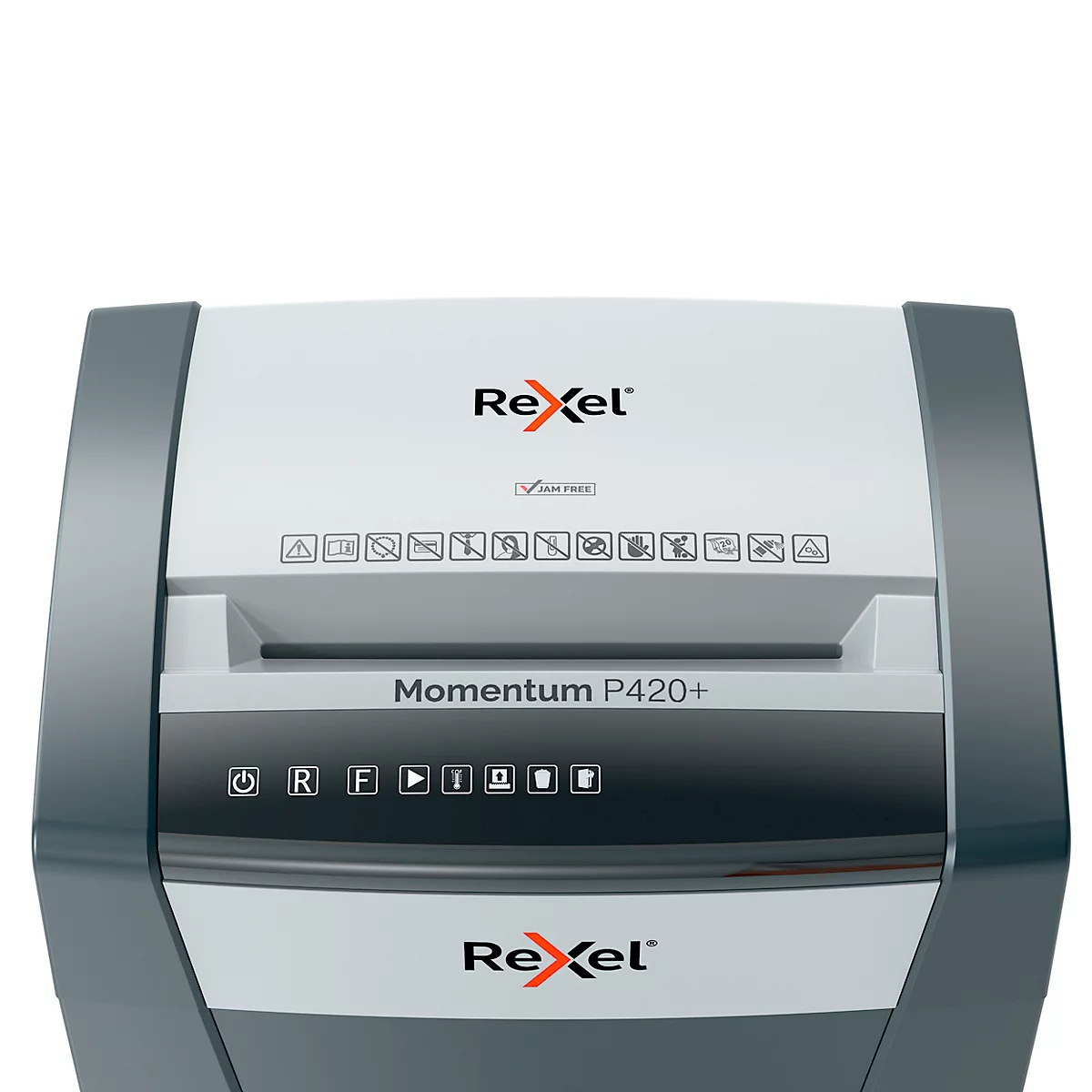 Destructeur de documents Rexel Momentum Extra P420+, mobile, P4, coupe croisée 4 x 35 mm, 30 l, capacité de coupe 20 feuilles, noir