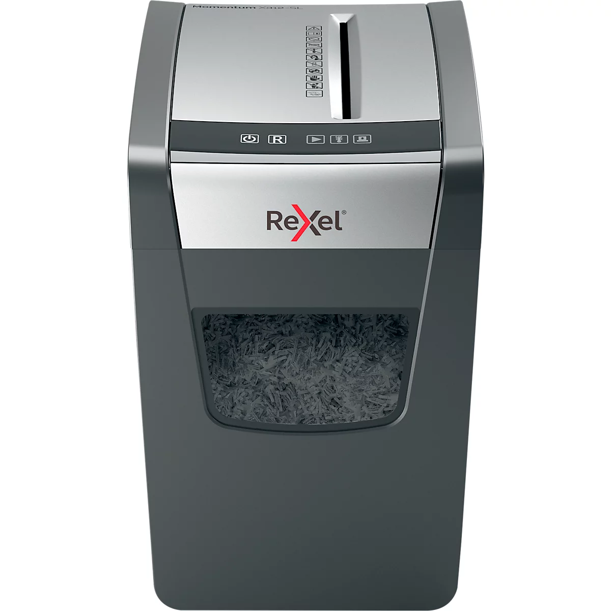 Destructeur de documents Rexel Momentum X312-SL, niveau de sécurité P3, coupe croisée 5 x 42 mm, jusqu'à 23 l, plastique &amp; métal, noir