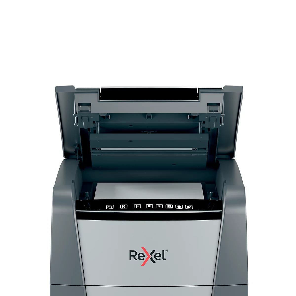 Destructeur de documents Rexel Optimum AutoFeed+ 150M P5, entièrement automatique, coupe micro 2 x 15 mm, 44 l, capacité de coupe 150 feuilles, noir