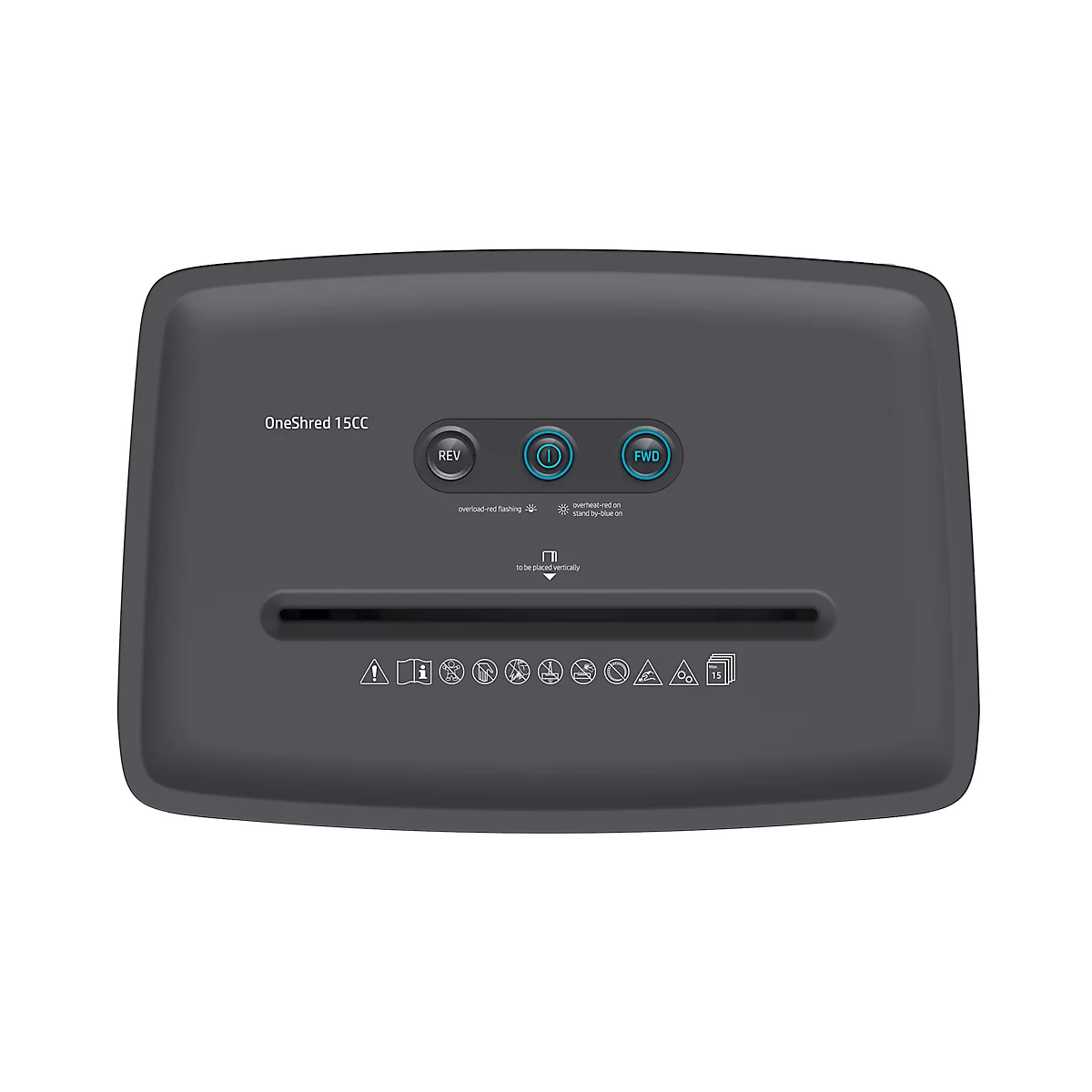 Destructeur de papier HP One Shred 15 CC, granulométrie 4 x 35 mm, P-4, 20 l, capacité de coupe 15 feuilles