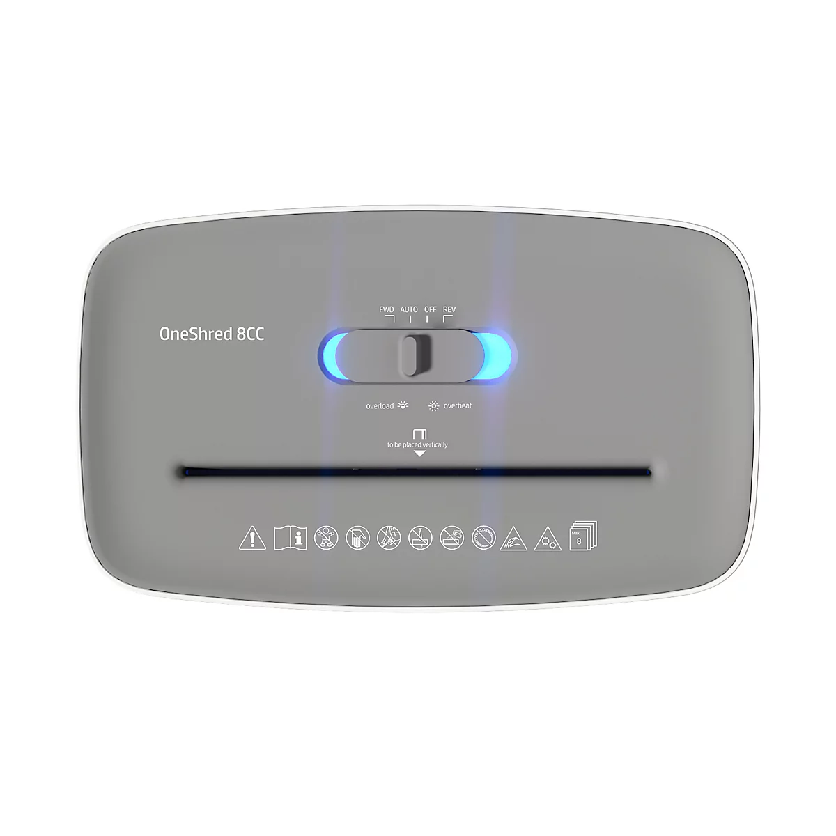 Destructeur HP OneShred 8CC, coupe de particules 5 x 18 mm, P-4, 15 l, capacité de coupe de 8 feuilles