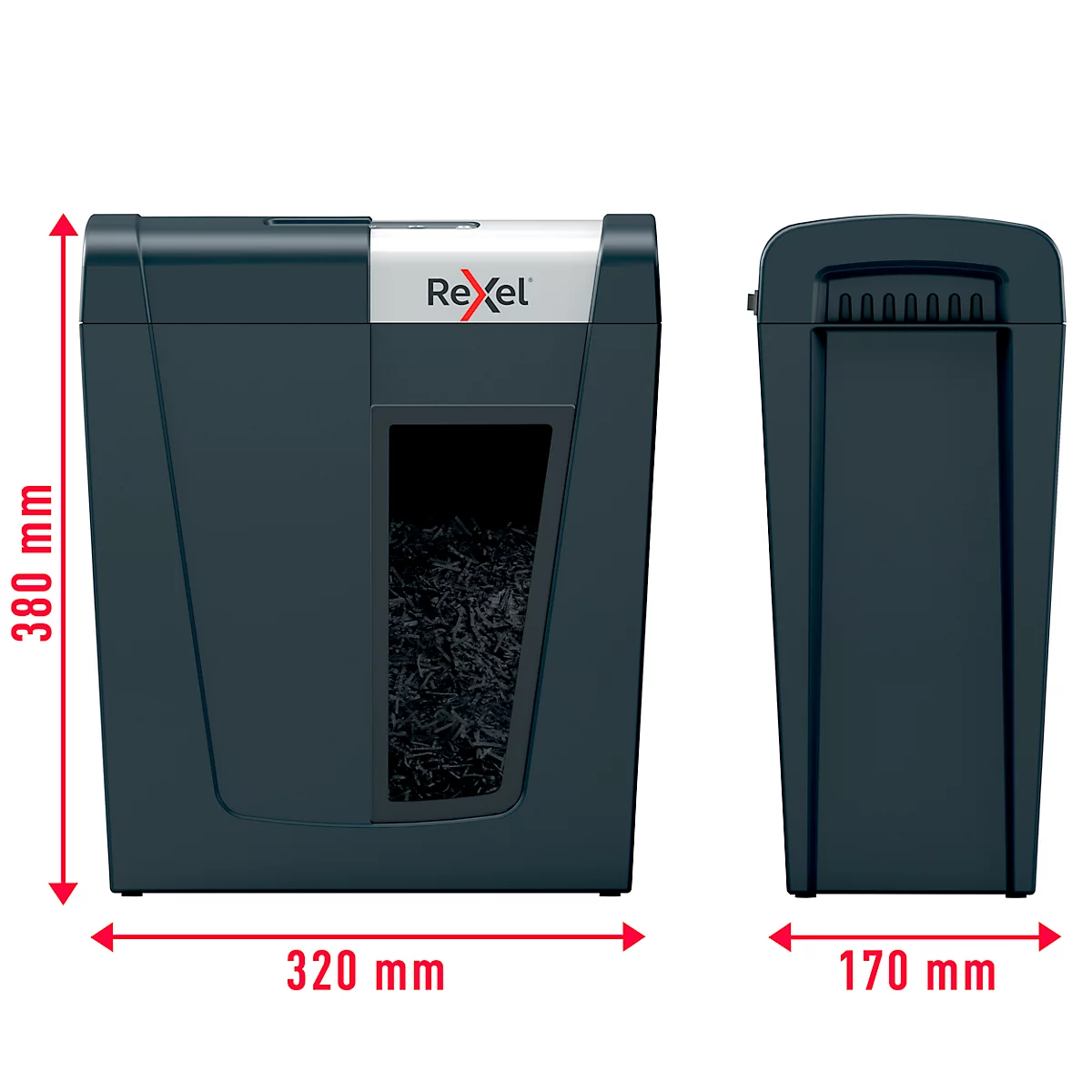 Destructeur Rexel Secure MC4 Whisper-Shred™ P5, micro coupe 2 x 15 mm, 14 l, capacité de coupe 4 feuilles, technologie anti-bourrage, noir