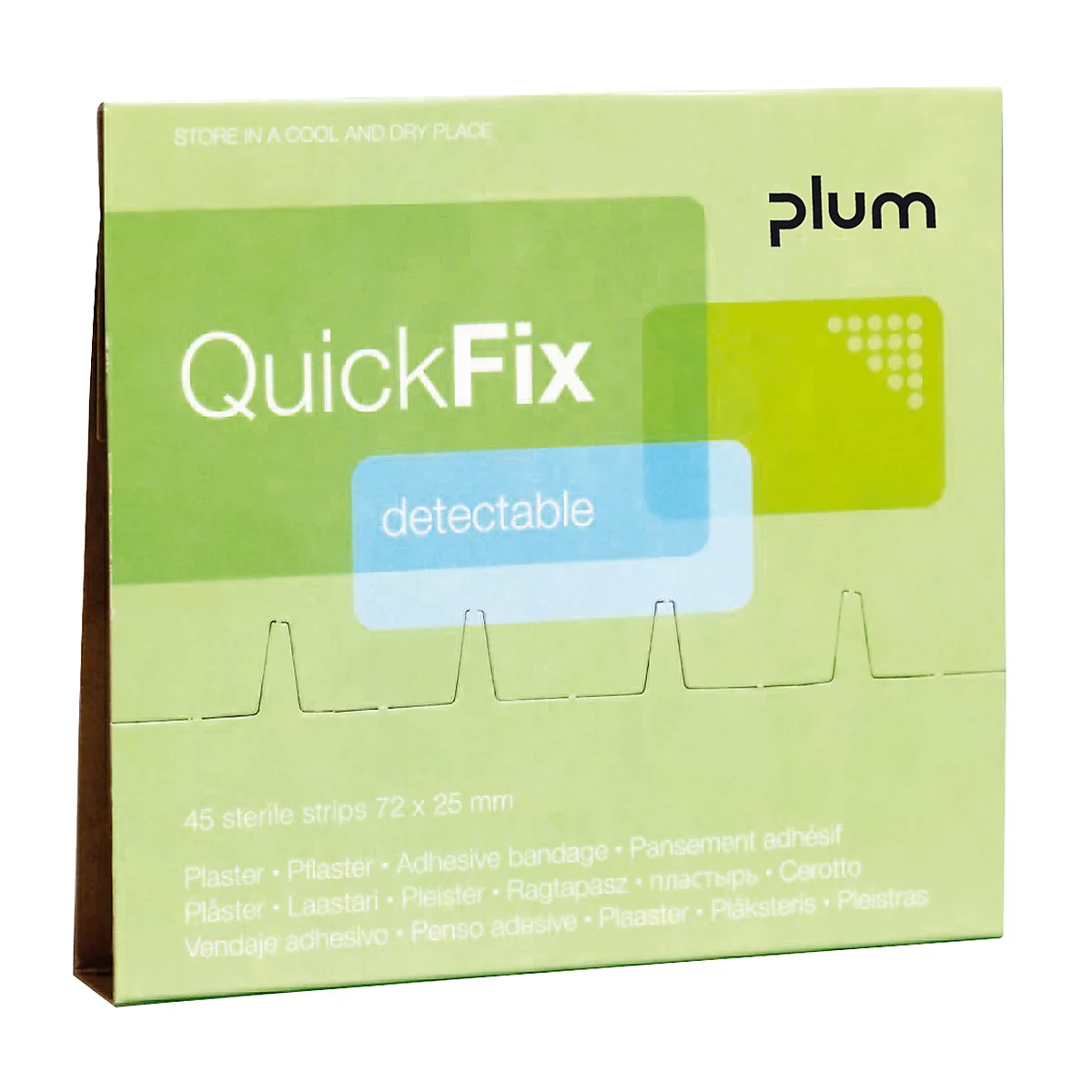 Detecteerbare blauw pleisters voor Quick Fix Plum, navulling, pak van 45 stuks