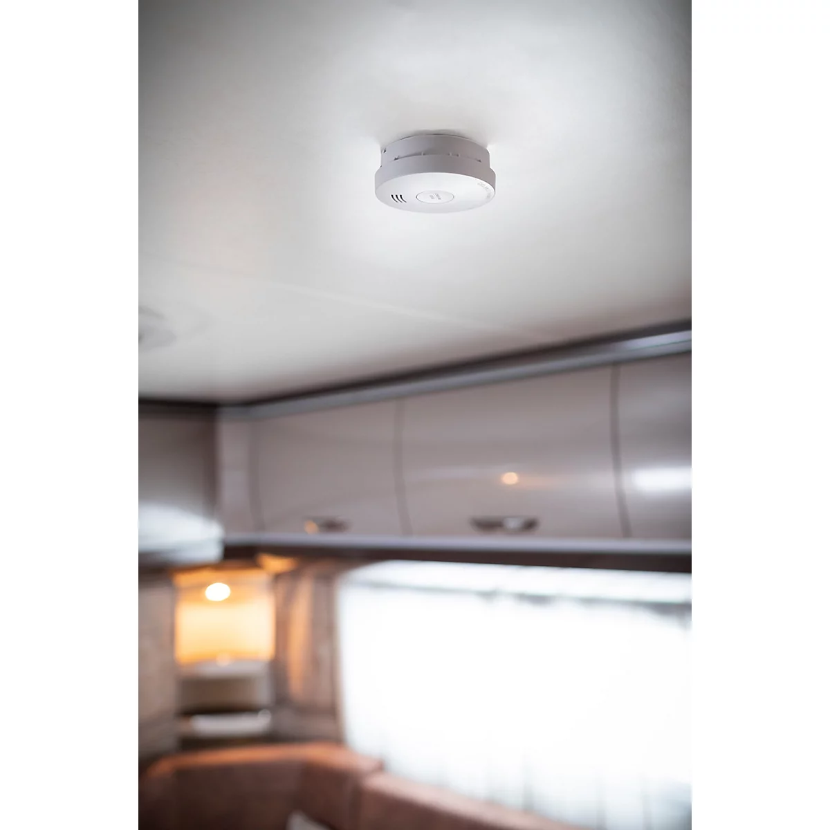 Détecteur de fumée brennenstuhl® RM L 3100, rond, EN 14604, volume sonore 85 dB, pile de 10 ans et matériel de fixation inclus, Ø 100 mm, plastique, blanc