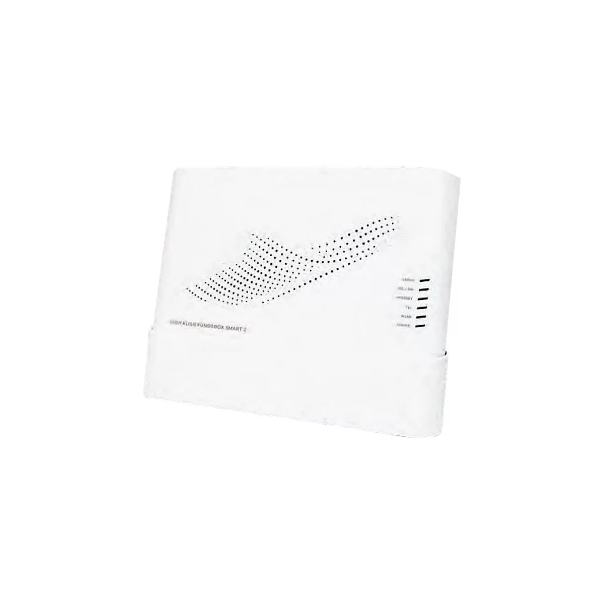 Weiße Digitalisierungsbox Smart 2 vor weißem Hintergrund mit Status-LEDs.