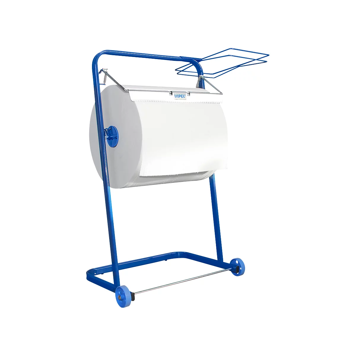 Dévidoir WIPEX, p. essuie-tout en papier jusqu'à l 400 mm, mobile, avec support pour sac poubelle