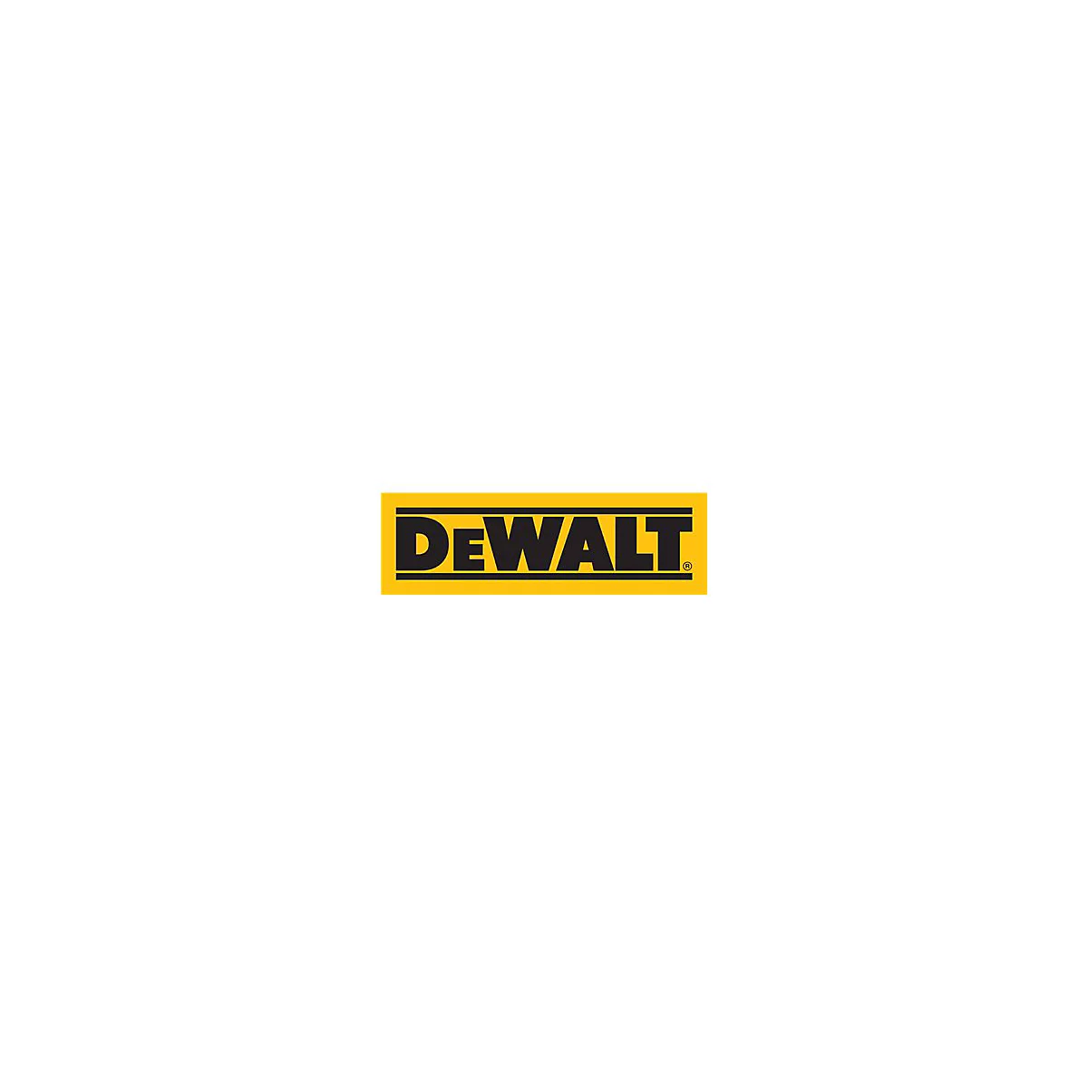 Gelbes Firmenlogo mit dem schwarzen Schriftzug DEWALT in fetten Großbuchstaben.