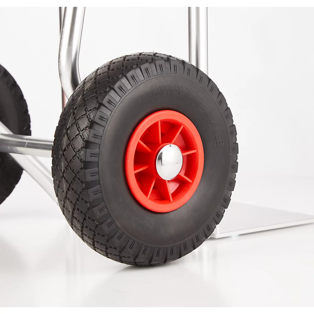 Diable en aluminium Select 2132A/150, avec poignées et arceau de sécurité, roues en polyuréthane, bavette L 300 x P 210 mm, jusqu'à 150 kg