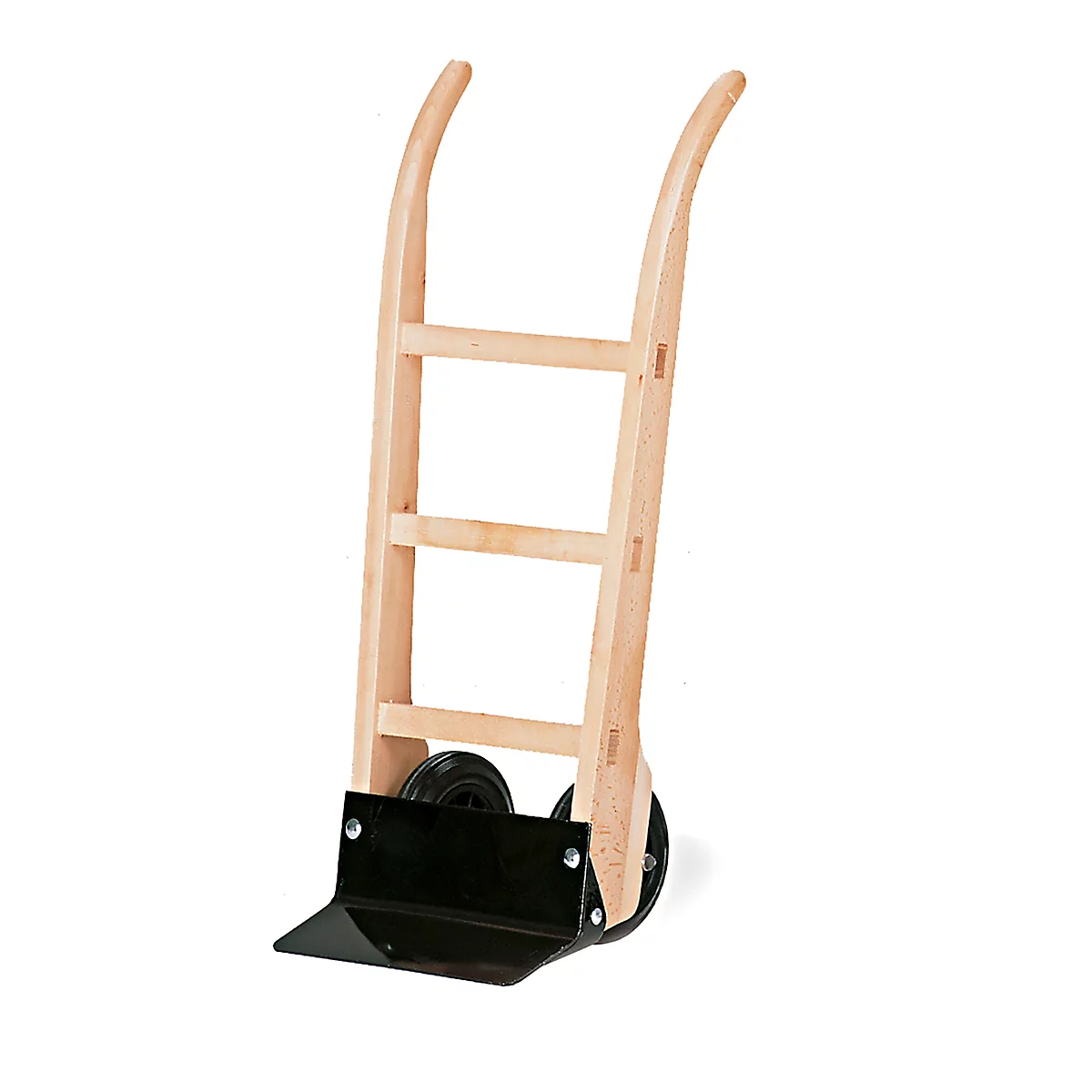 Diable en bois - avec bavette plate en acier - pneus 100 % caoutchouc - capacité de charge 200 kg