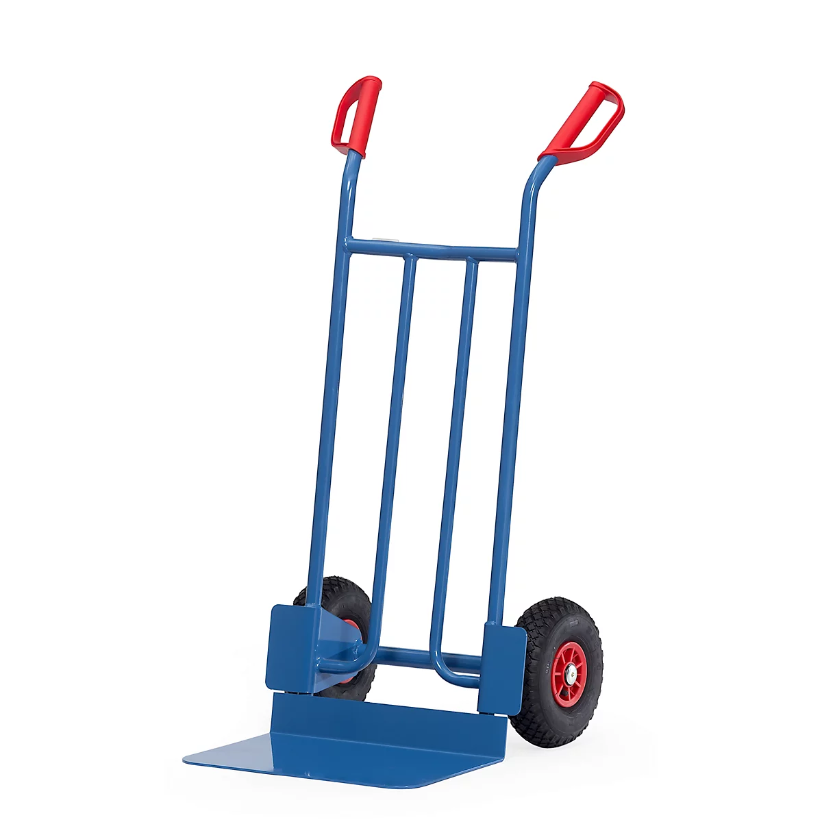 Diable en tubes d’acier avec grande bavette, air, 15 kg