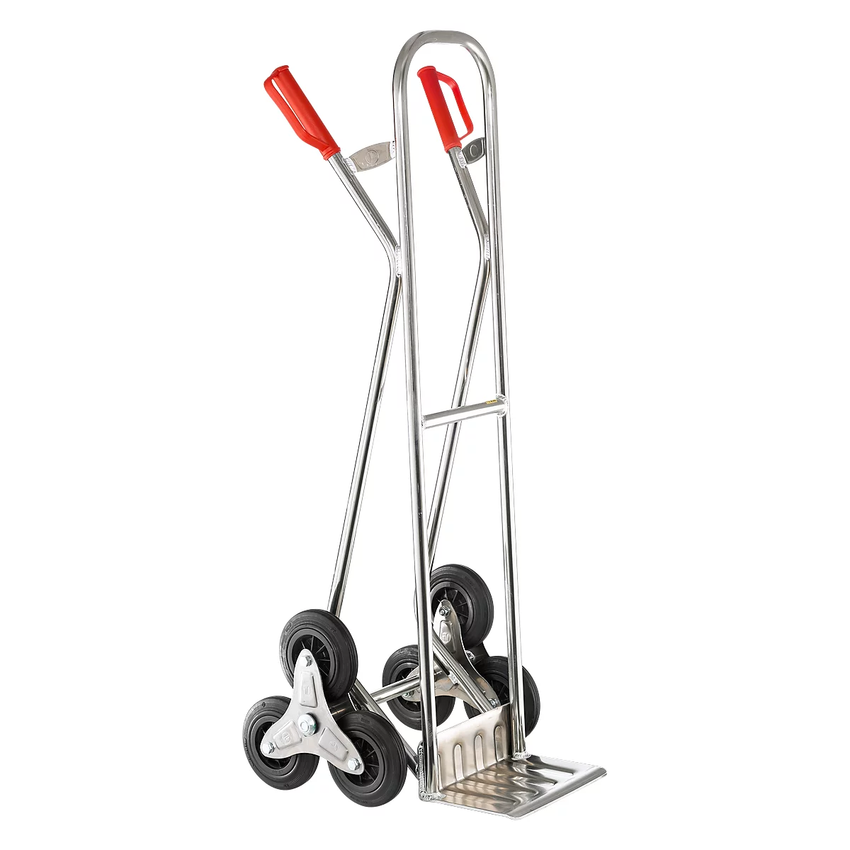 Diable pour escaliers - aluminium - roues en étoile - pneus en caoutchouc plein - capacité de charge 150 kg